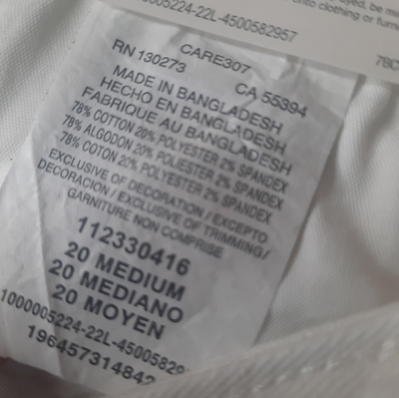 LEE women's mid-rise white shorts Sz 20 Medium cotton blend NWT. - Picture 7 of 14